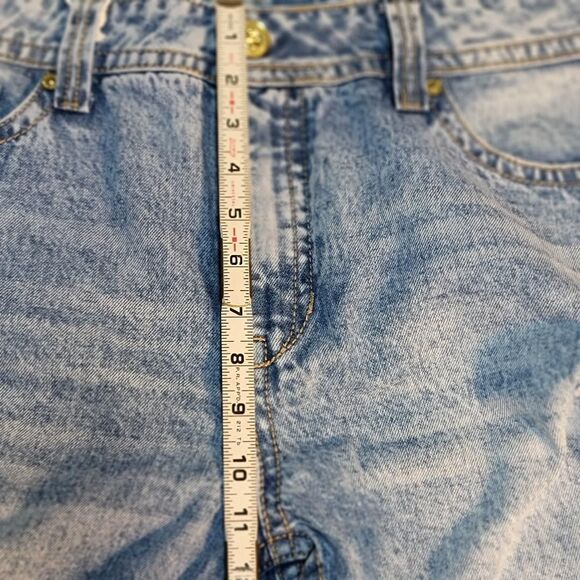 NWT Seven7 Women's Blue Jeans High Rise Boyfriend Size 14 Rolled Cuff Hem - Picture 13 of 15